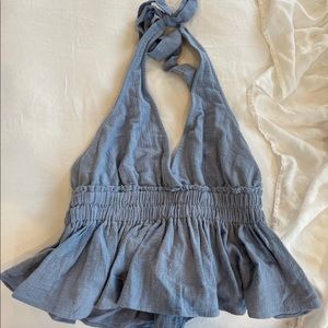 Blue halter top